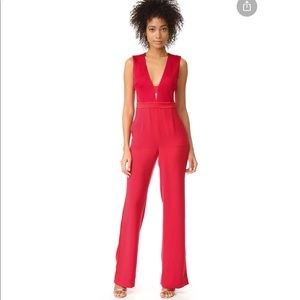NWT DVF Kyara Tux Jumpsuit Scandal Red